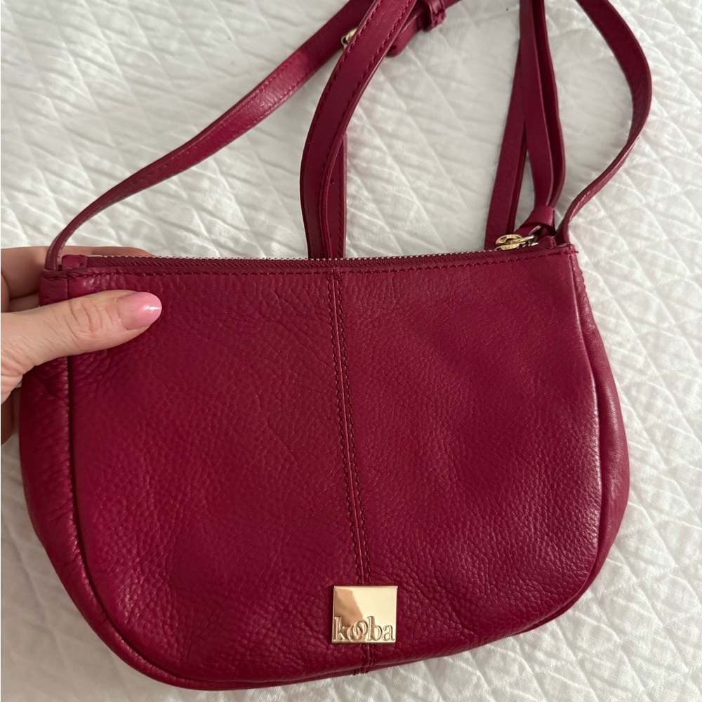 Kooba Red Crossbody Bag with Crescent Design
